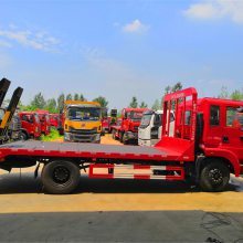 内蒙古 东风 7吨集装箱平板拖车 后八轮挖机拖车 恒龙专用车